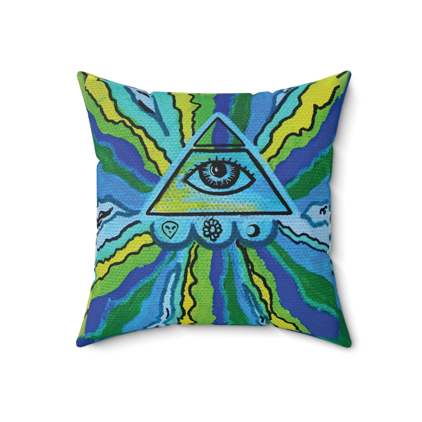 Funky Pyramid  Square Throw Pillow