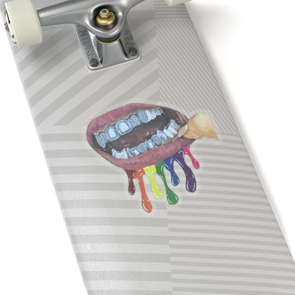 Rainbow Drip Grillz Stickers