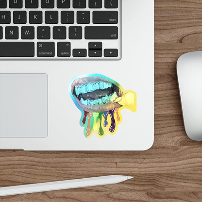 "Grillz" Holographic Die-cut Stickers