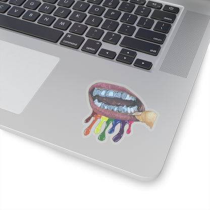 Rainbow Drip Grillz Stickers