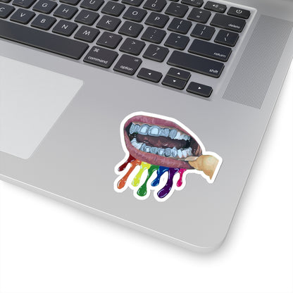 Rainbow Drip Grillz Stickers