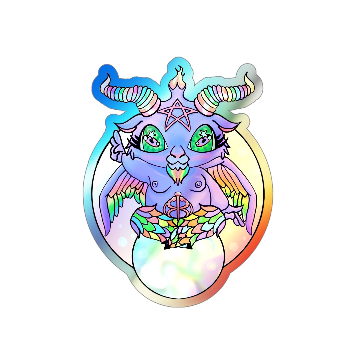 Baphomet  Holographic Die-cut Stickers