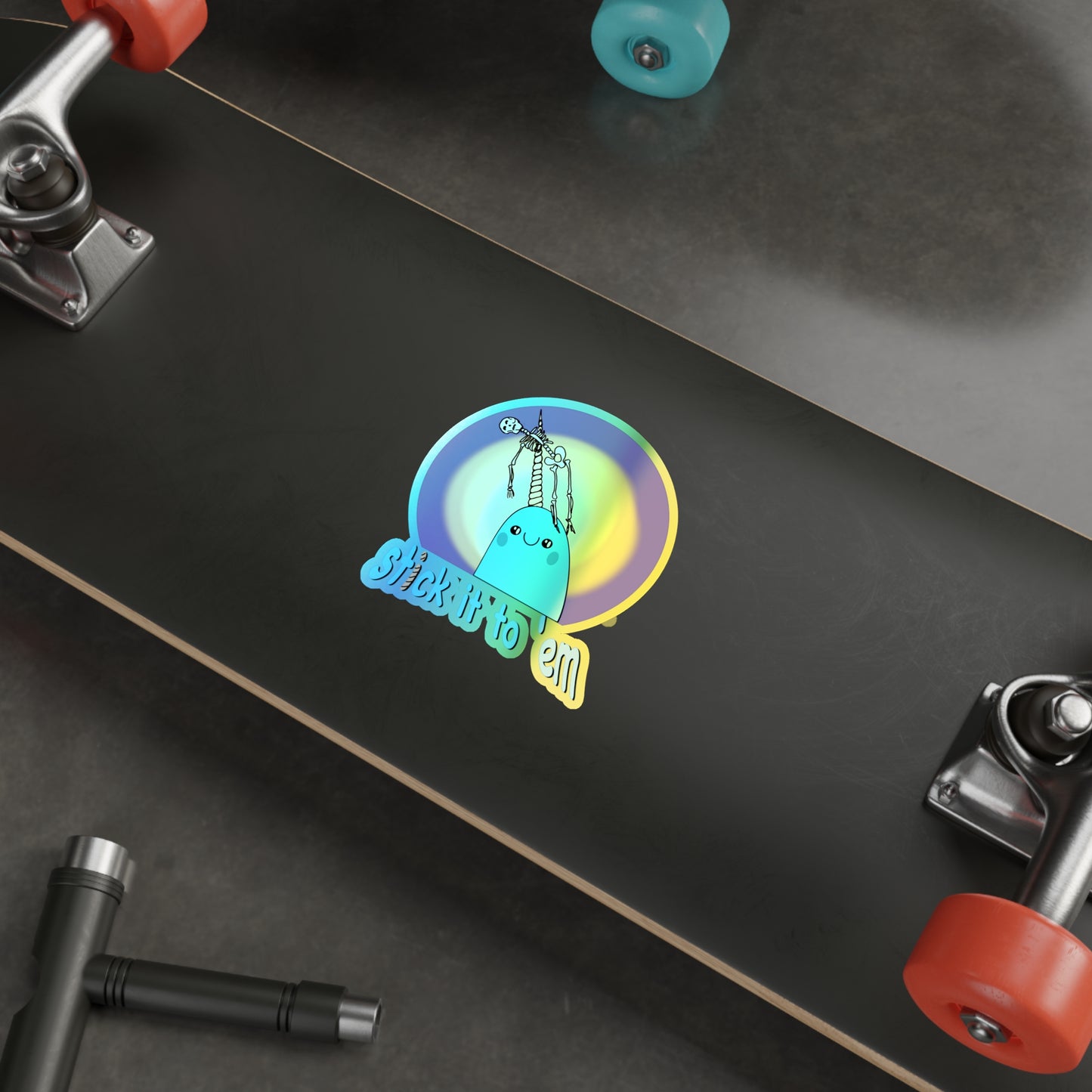 Narwal Holographic Die-cut Stickers