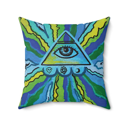 Funky Pyramid  Square Throw Pillow