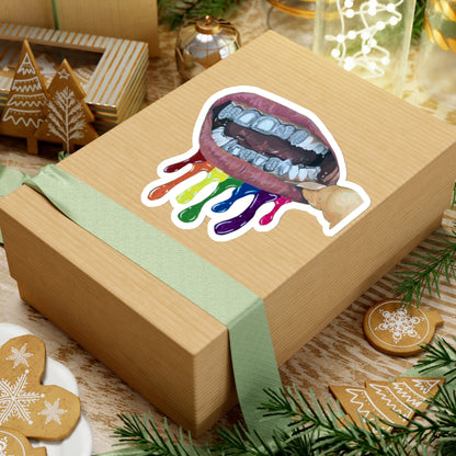 Rainbow Drip Grillz Stickers