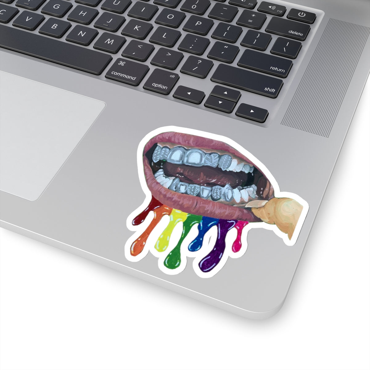 Rainbow Drip Grillz Stickers